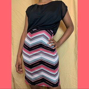 Black and pink casual dress